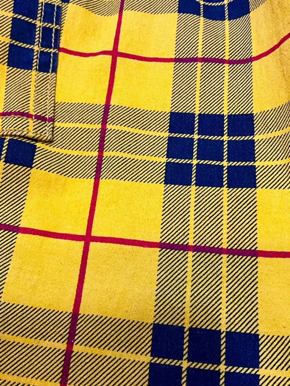 Almost Famous Yellow Plaid Cargo Jogger Pants Belted Cotton Blend Size L - Picture 10 of 10